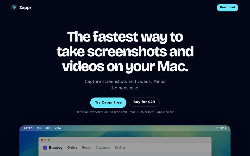 Zappr website preview